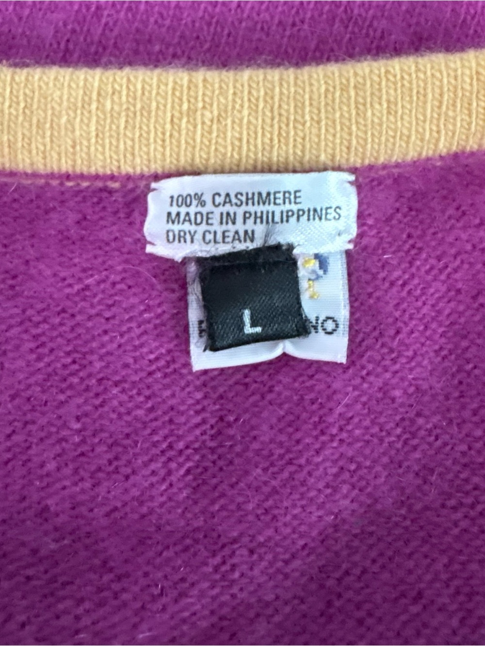 Portolano Purple Tank with Yellow Trim Sz L (cashmere) - Picture 4 of 8